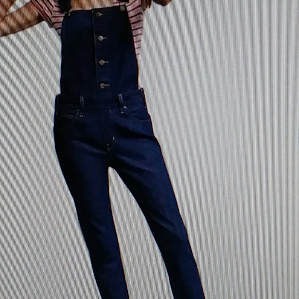 Wax Women's Juniors Ankle Length Skinny Leg Denim Overalls - Picture 8 of 14
